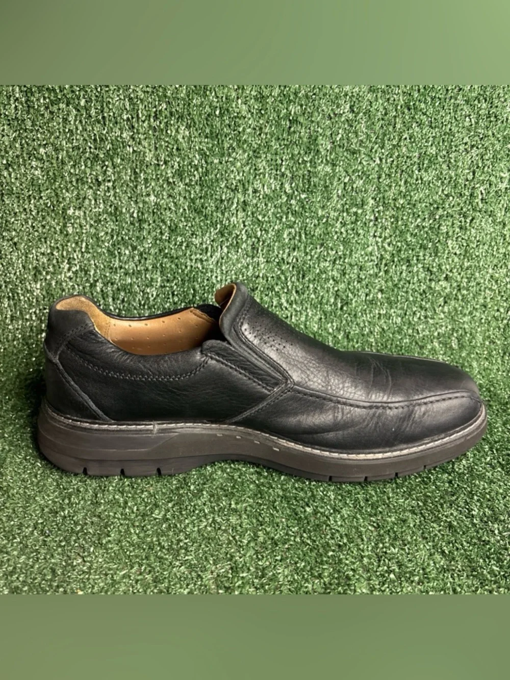 Clarks Unstructured Black Leather‎ Loafers Slip-On Men’s Size 14 M